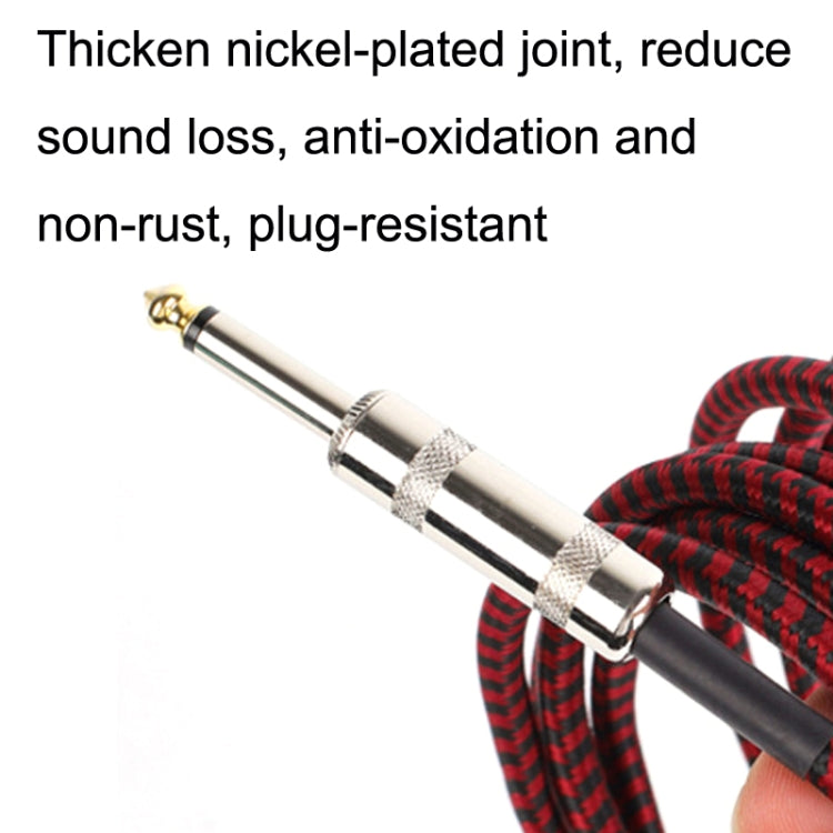 Guitar Connection Wire Folk Bass Performance Noise Reduction Elbow Audio Guitar Wire, Size:1m(Red Black)