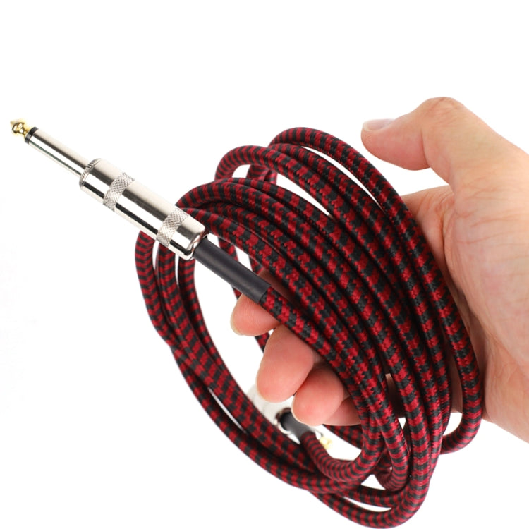 Guitar Connection Wire Folk Bass Performance Noise Reduction Elbow Audio Guitar Wire, Size:10m(Red Black)