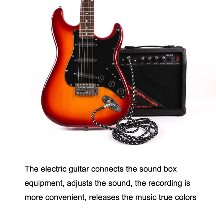 Guitar Connection Wire Folk Bass Performance Noise Reduction Elbow Audio Guitar Wire, Size:10m(Red Black)