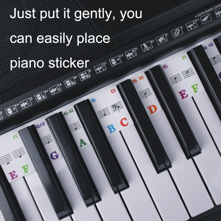 Children Beginner Piano Keyboard Color Stickers Musical Instrument Accessories, Style: Imitation Piano Keys 61 Keys