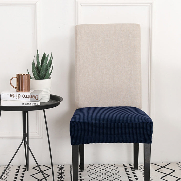 Knitted Padded Chair Cushion Cover(Dark Blue)