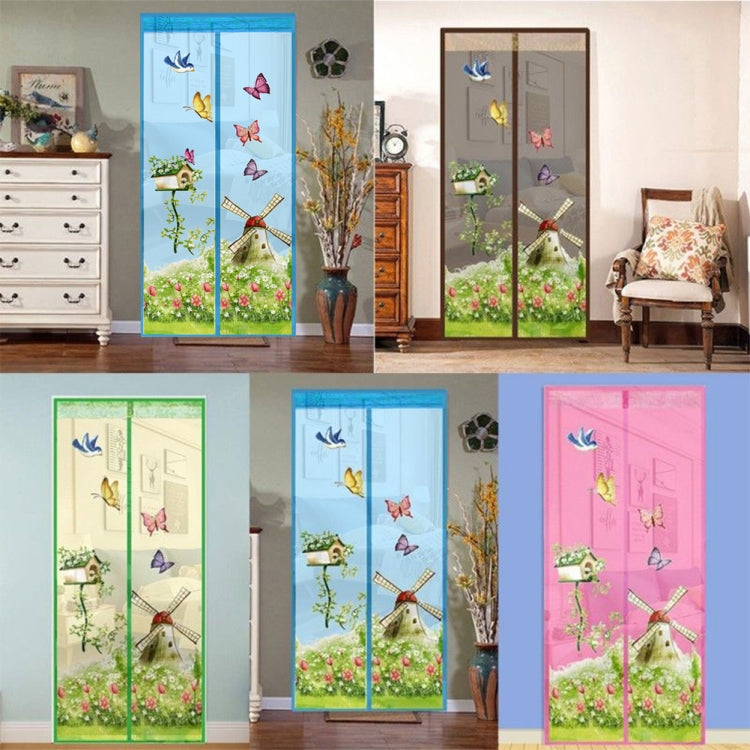 Magic Curtain Magnetic Snap Fly Bug Insect Mosquito Screen Net For Bedroom kitchen, Size:90x210cm(Pink)