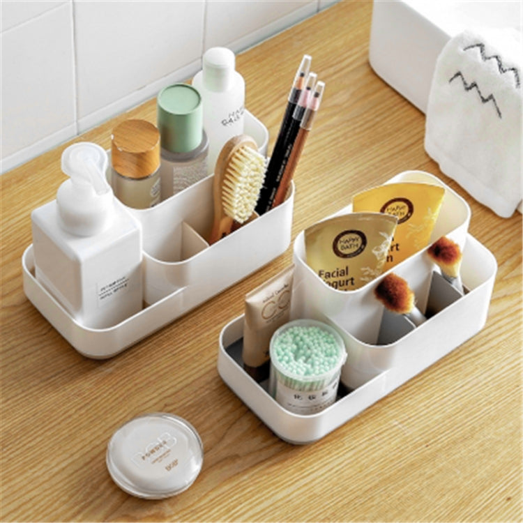 K204 Creative Plastic Detachable Grid Finishing Cosmetics Desktop Rack Storage Box(Dark Khaki)