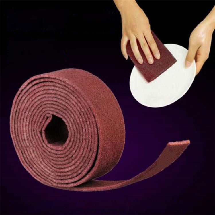 Nylon Emery Scouring Pad Stainless Steel Rust Polishing Kitchen Dish Cleaning Rag, Size:9 cm x 1 m(Red Brown)