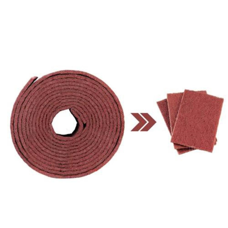 Nylon Emery Scouring Pad Stainless Steel Rust Polishing Kitchen Dish Cleaning Rag, Size:9 cm x 1 m(Red Brown)