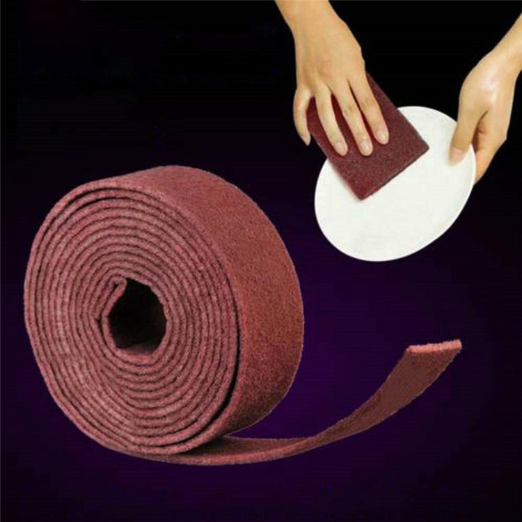Nylon Emery Scouring Pad Stainless Steel Rust Polishing Kitchen Dish Cleaning Rag, Size:9 cm x 20 m(Red Brown)