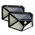 2 PCS  100 LEDs Outdoor Patio Solar Induction Wall Light Adjustable Balcony Garden Lighting Small Street Light