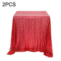 2 PCS Round Table Decoration Cloth Hotel Wedding Banquet Decoration Embroidered Sequin Tablecloth, Size:60cm(Big red)
