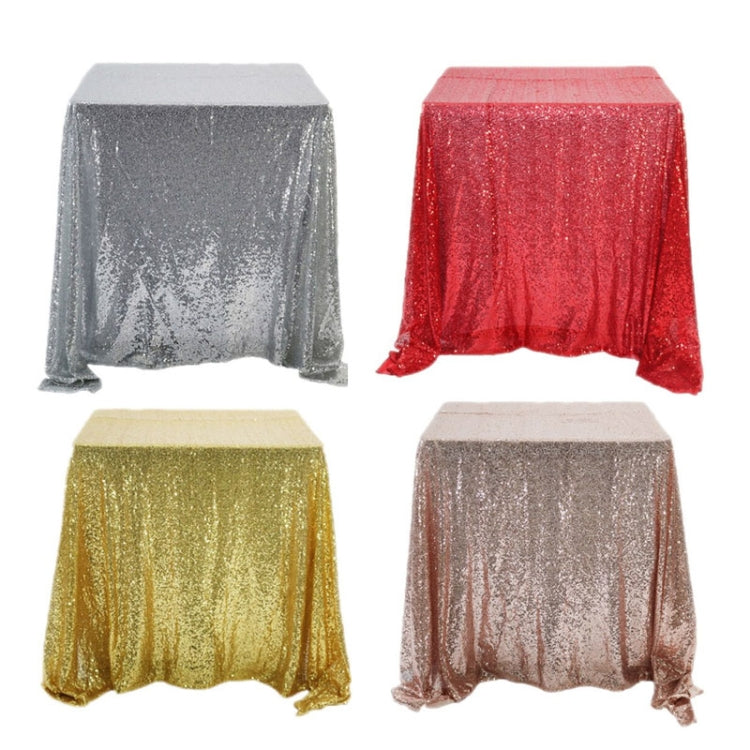 2 PCS Round Table Decoration Cloth Hotel Wedding Banquet Decoration Embroidered Sequin Tablecloth, Size:60cm(Big red)