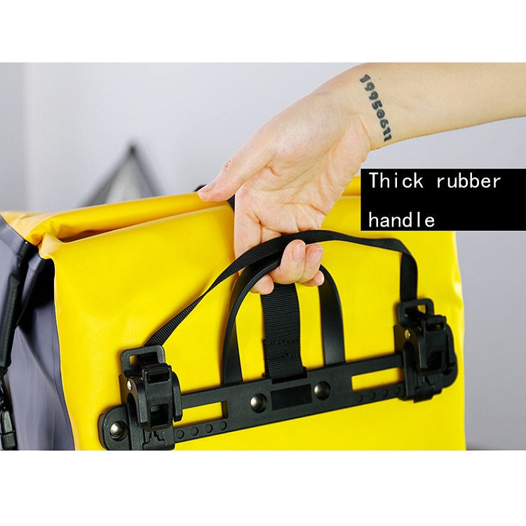 WHEEL UP 25L WHFS001 Waterproof Bicycle Backpack Shelf Bag Unilateral Frame Bag Long-distance Trip Bicycle Bag 25L(Yellow)