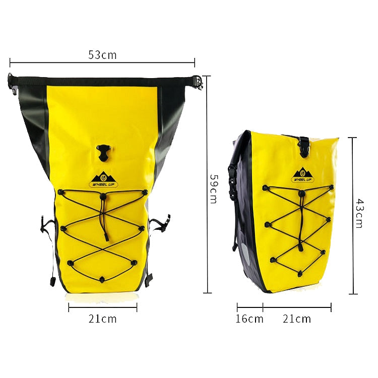 WHEEL UP 25L WHFS001 Waterproof Bicycle Backpack Shelf Bag Unilateral Frame Bag Long-distance Trip Bicycle Bag 25L(Yellow)