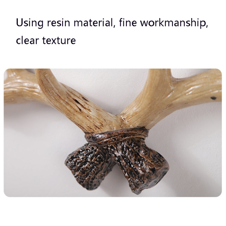 Resin Antler Wall Decoration Wall Hanger Home Living Room Entrance Wall Coat Hook(Light Color)