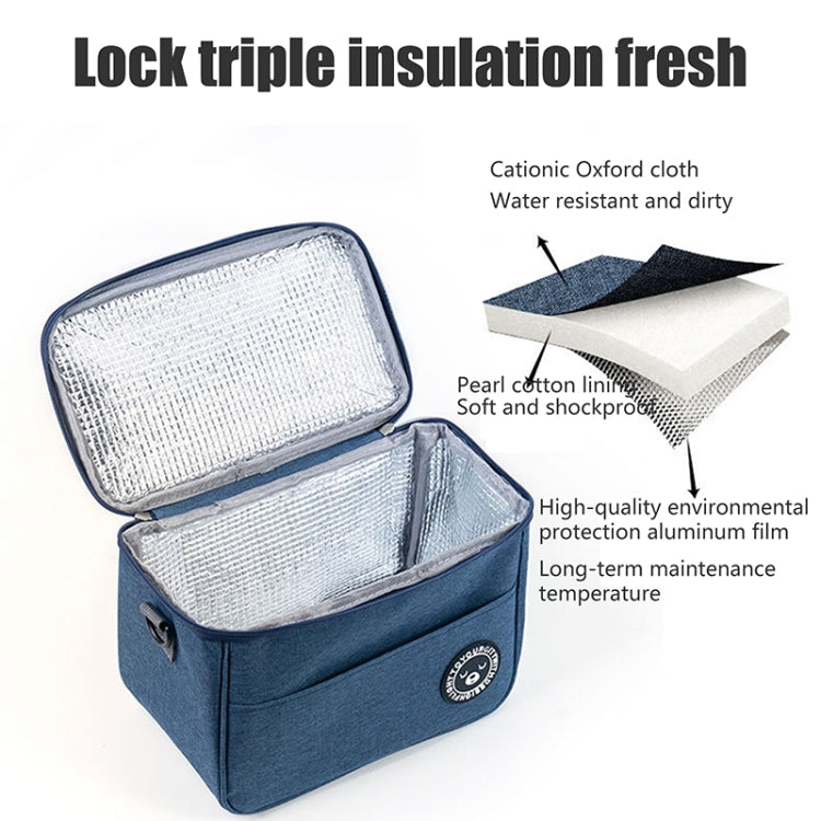 Thermal Lunch Box Bag Durable Waterproof Office Cooler Lunchbox with Strap S(Tibetan)