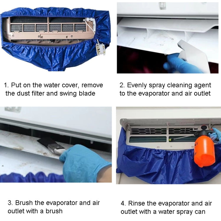 2-3P Air Conditioner Cleaning Cover With Drain Outlet, Configuration: Cover + Protective Wall Cloth