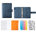 A5 YMX-007 PU Leather Budget Binder Notebook Embossed Model Handbook(Dark Blue)