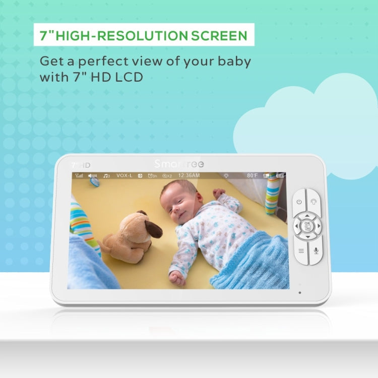 SM70 7-inch 720 x 1080P Wireless Baby Monitor Camera Temperature Monitor 2 Way Audio UK Plug