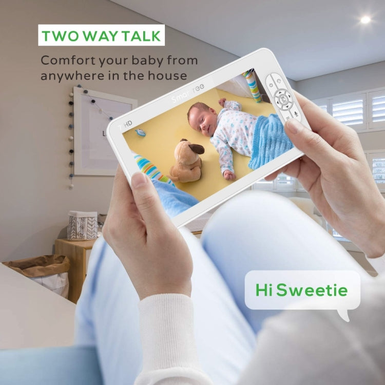 SM70 7-inch 720 x 1080P Wireless Baby Monitor Camera Temperature Monitor 2 Way Audio UK Plug
