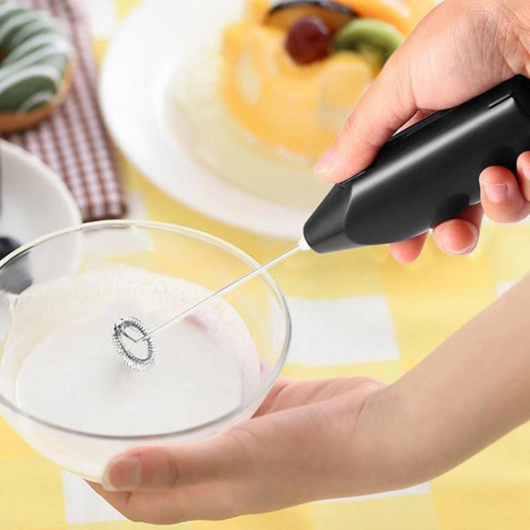 Electric Milk Coffee Whisk Household Mini Semi-Automatic Cream Blender(Black)