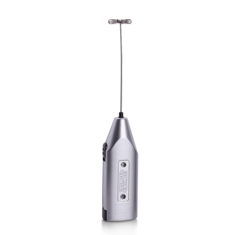 Electric Milk Coffee Whisk Household Mini Semi-Automatic Cream Blender(Silver)