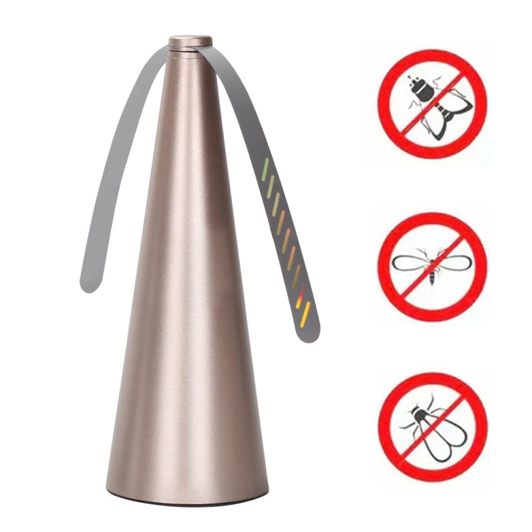 Multifunctional Fan Blade Automatic Fly Catcher Mosquito Repellent Fan, Size: 9x9x25cm (Gold)