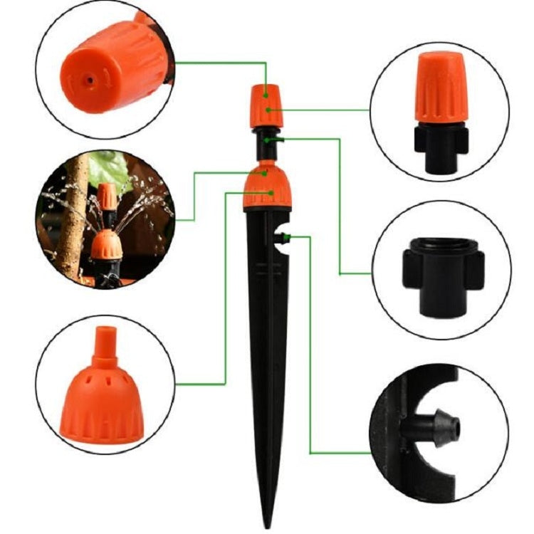 Gardening Adjustable Equipment Micro-Spray Drip Irrigation Atomizing Sprinkler Automatic Watering Device, Size:21cm(Orange)
