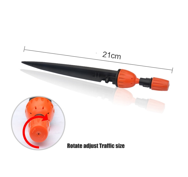 Gardening Adjustable Equipment Micro-Spray Drip Irrigation Atomizing Sprinkler Automatic Watering Device, Size:21cm(Orange)