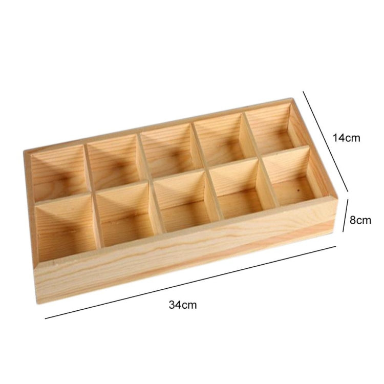 Succulent Wooden Storage Box Landscape Garden Decoration, Specification:10 Cells
