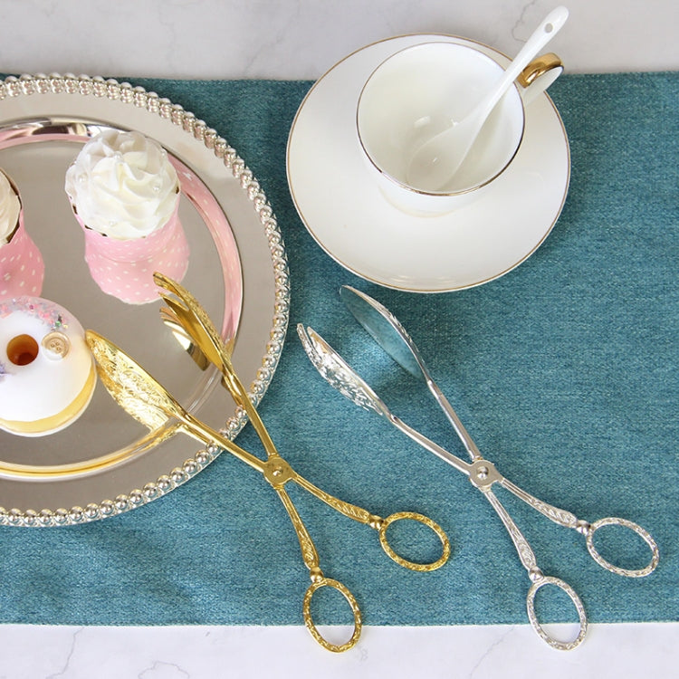 Retro Zinc Alloy Cutlery Cake Fruit Dessert Salad Clip(Square Head Silver Clip)