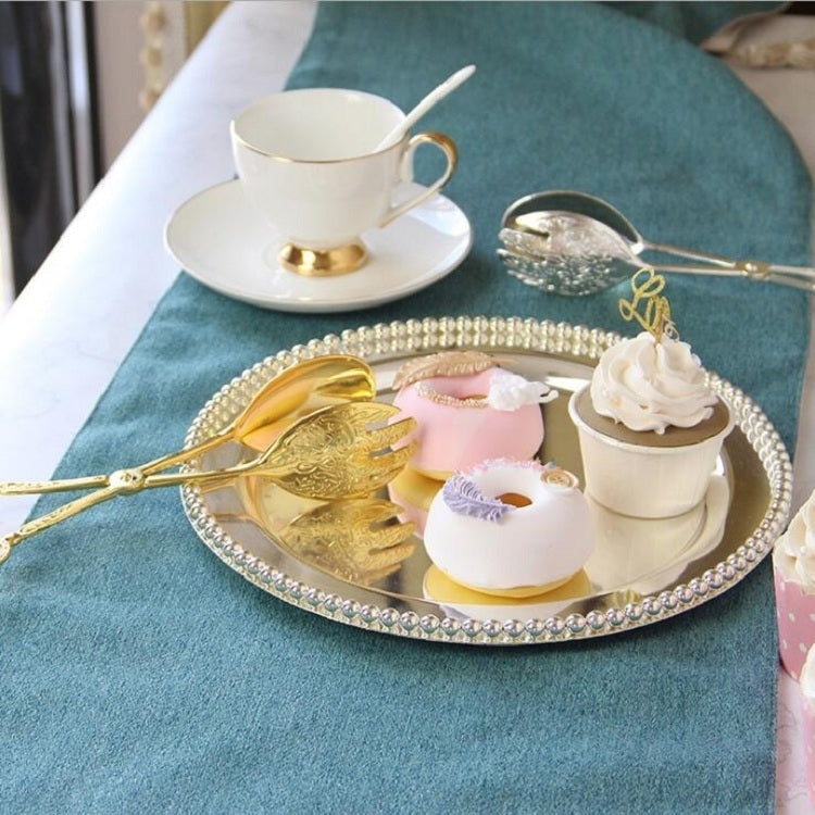 Retro Zinc Alloy Cutlery Cake Fruit Dessert Salad Clip(Square Head Silver Clip)