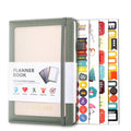 YMX-018 A5 Weekly Plan Monthly Plan Book Self-Regulation Strap Notebook With Stickers(Green)