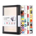 YMX-018 A5 Weekly Plan Monthly Plan Book Self-Regulation Strap Notebook With Stickers(Black)