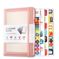 YMX-018 A5 Weekly Plan Monthly Plan Book Self-Regulation Strap Notebook With Stickers(Pink)