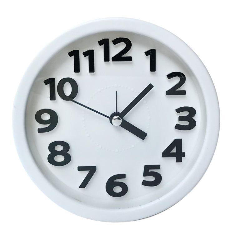 Round 12cm Candy Color Stereo Digital Silent Alarm Clock Children Student Alarm Clock(White)