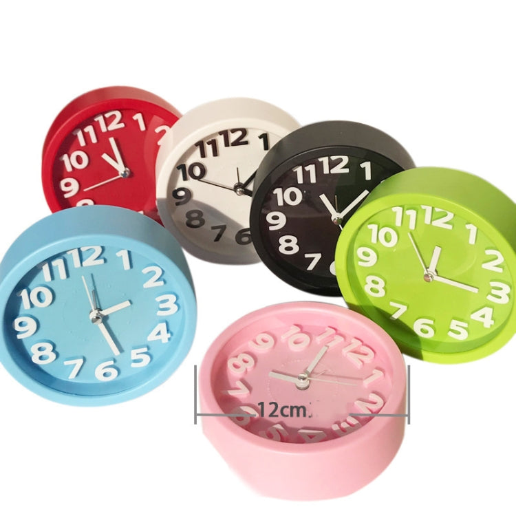 Round 12cm Candy Color Stereo Digital Silent Alarm Clock Children Student Alarm Clock(Blue)
