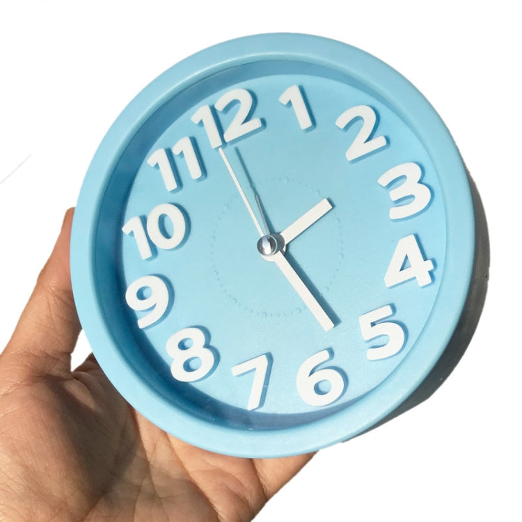 Round 12cm Candy Color Stereo Digital Silent Alarm Clock Children Student Alarm Clock(Red)