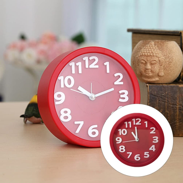 Round 12cm Candy Color Stereo Digital Silent Alarm Clock Children Student Alarm Clock(Blue)