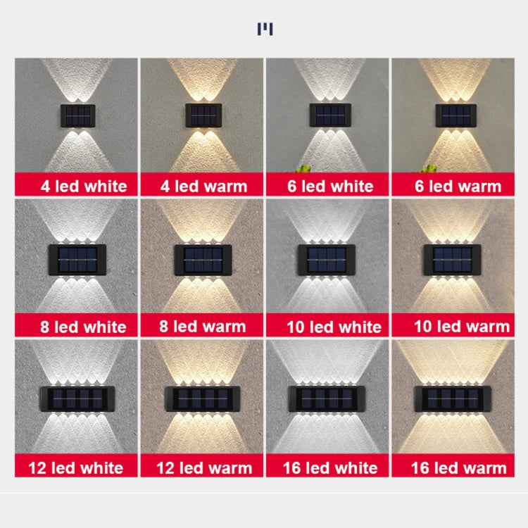 4LED NiMH Solar Wall Lamp Outdoor Waterproof Up And Down Double-headed Spotlights(Warm Light)