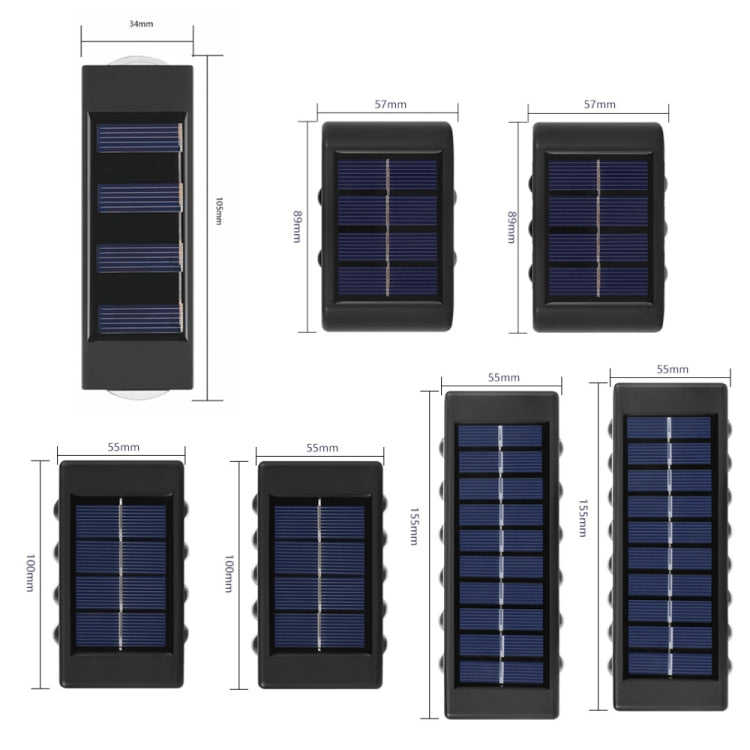 4LED NiMH Solar Wall Lamp Outdoor Waterproof Up And Down Double-headed Spotlights(White Light)