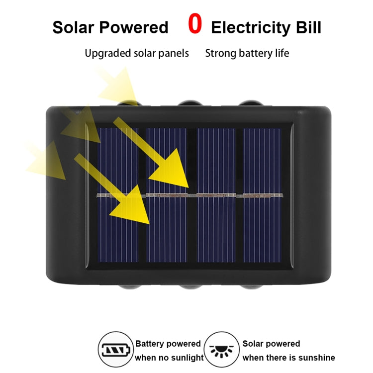 4LED NiMH Solar Wall Lamp Outdoor Waterproof Up And Down Double-headed Spotlights(Warm Light)