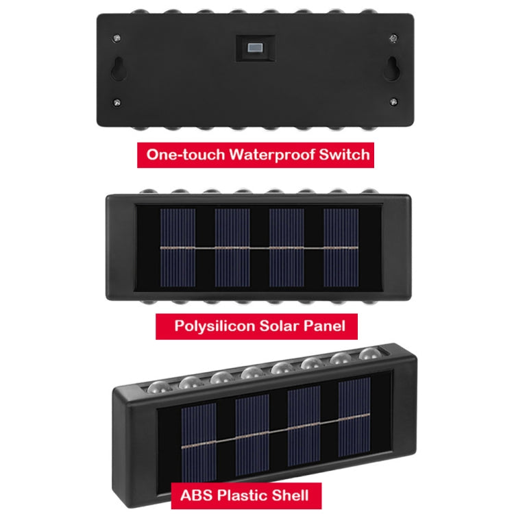 4LED NiMH Solar Wall Lamp Outdoor Waterproof Up And Down Double-headed Spotlights(Warm Light)