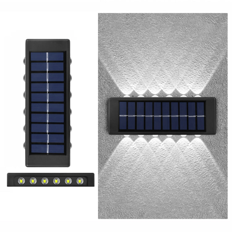 12LED Lithium Solar Wall Lamp Outdoor Waterproof Up And Down Double-headed Spotlights(White Light)