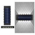 12LED Lithium Solar Wall Lamp Outdoor Waterproof Up And Down Double-headed Spotlights(White Light)