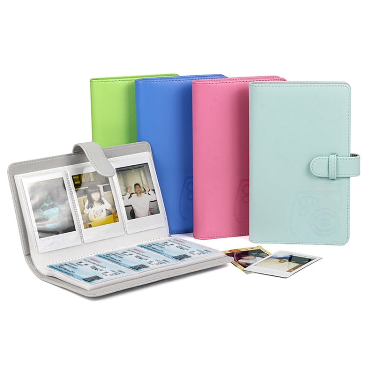 96 Photos Album PU Leather Storage Clip Card Holder Books(Dark Blue)