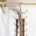 Multi-Circle Hook Hanging Hanging Scarf Belt Scarf Tie Hanger Rack, Size:50.5x20.5cm(Black)