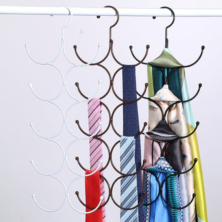 Multi-Circle Hook Hanging Hanging Scarf Belt Scarf Tie Hanger Rack, Size:50.5x20.5cm(Black)