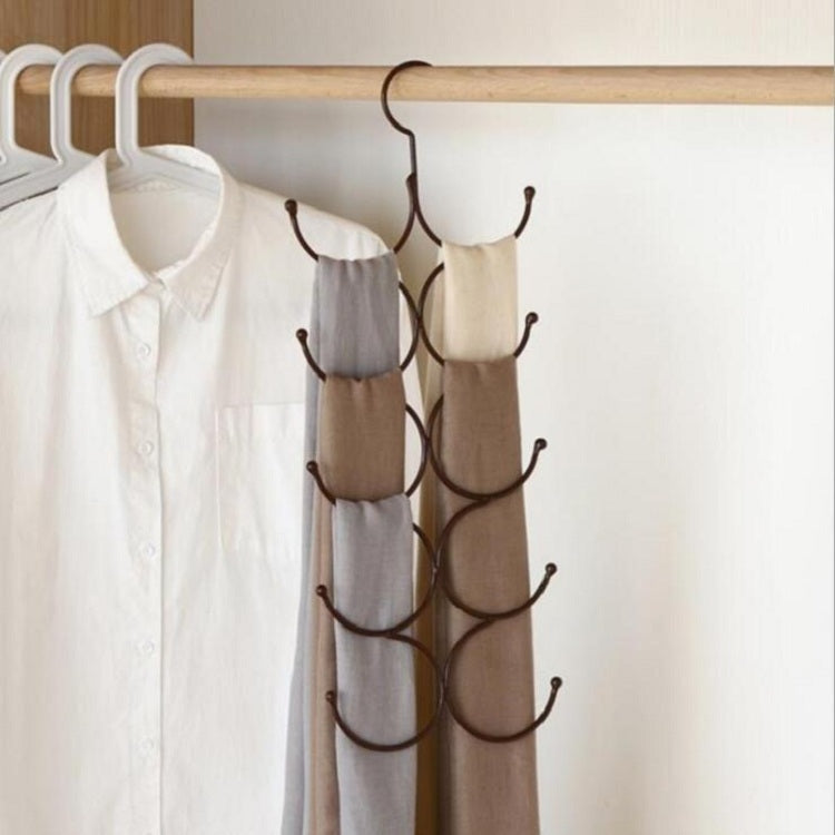 Multi-Circle Hook Hanging Hanging Scarf Belt Scarf Tie Hanger Rack, Size:50.5x20.5cm(Bronze)