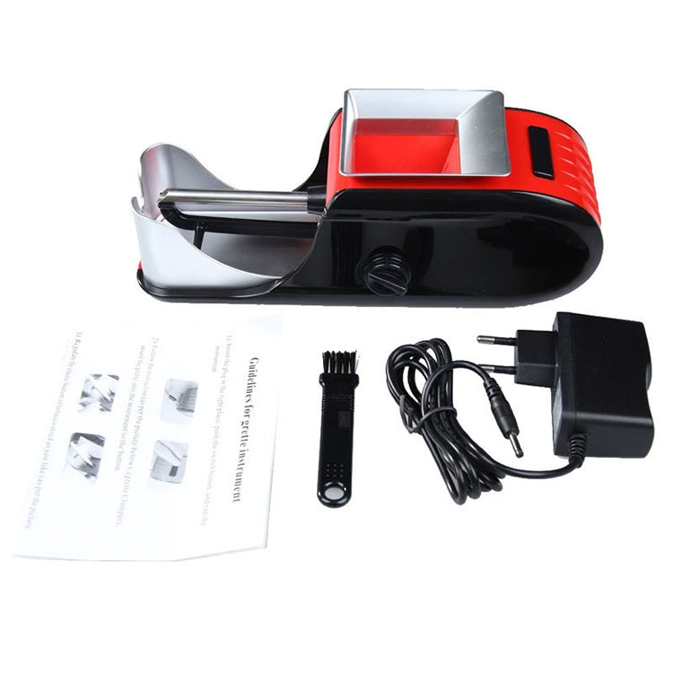 Electric Cigarette Maker Automatic Cigarette Puller Set Empty Tobacco Pipe Household Tobacco Equipment, EU Plug(Red)