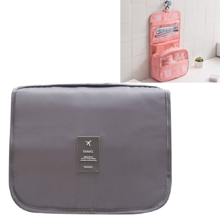 Travel Large-Capacity Storage Portable Portable Waterproof Cosmetic Wash Storage Bag, Size:24 × 20 × 9.5 cm(Grey)