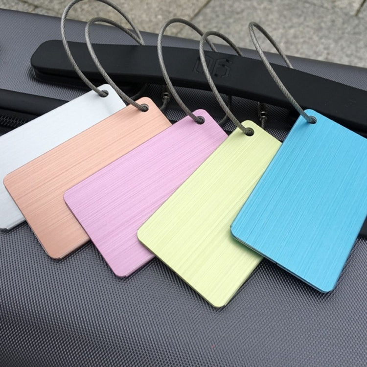 Brush Aluminum Luggage Tag Luggage Boarding Pass Check Tag(Blue)