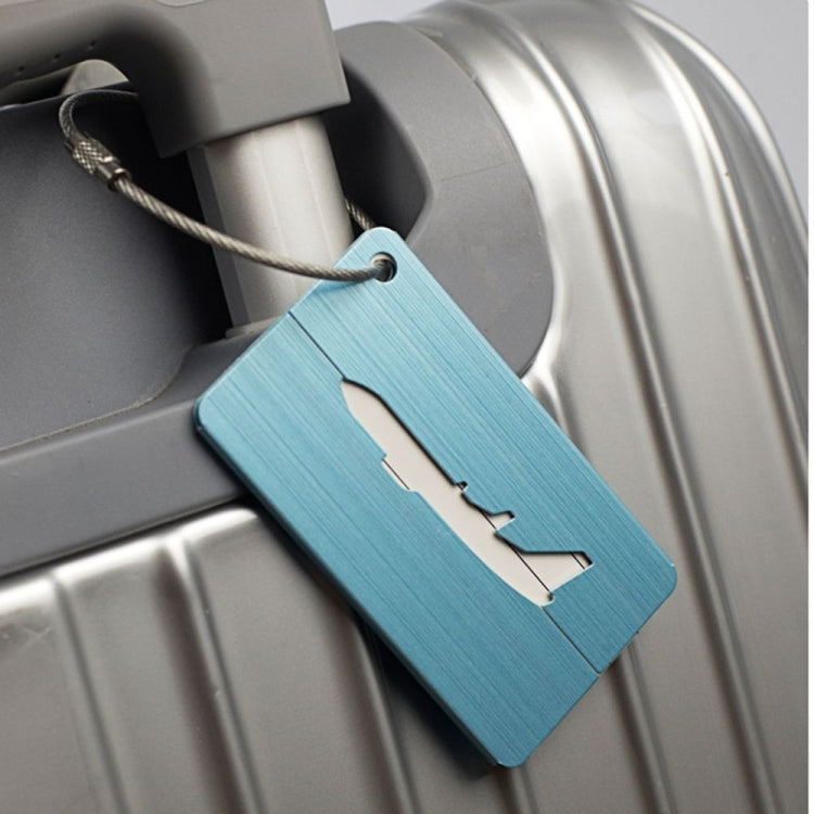 Brush Aluminum Luggage Tag Luggage Boarding Pass Check Tag(Rose Red)